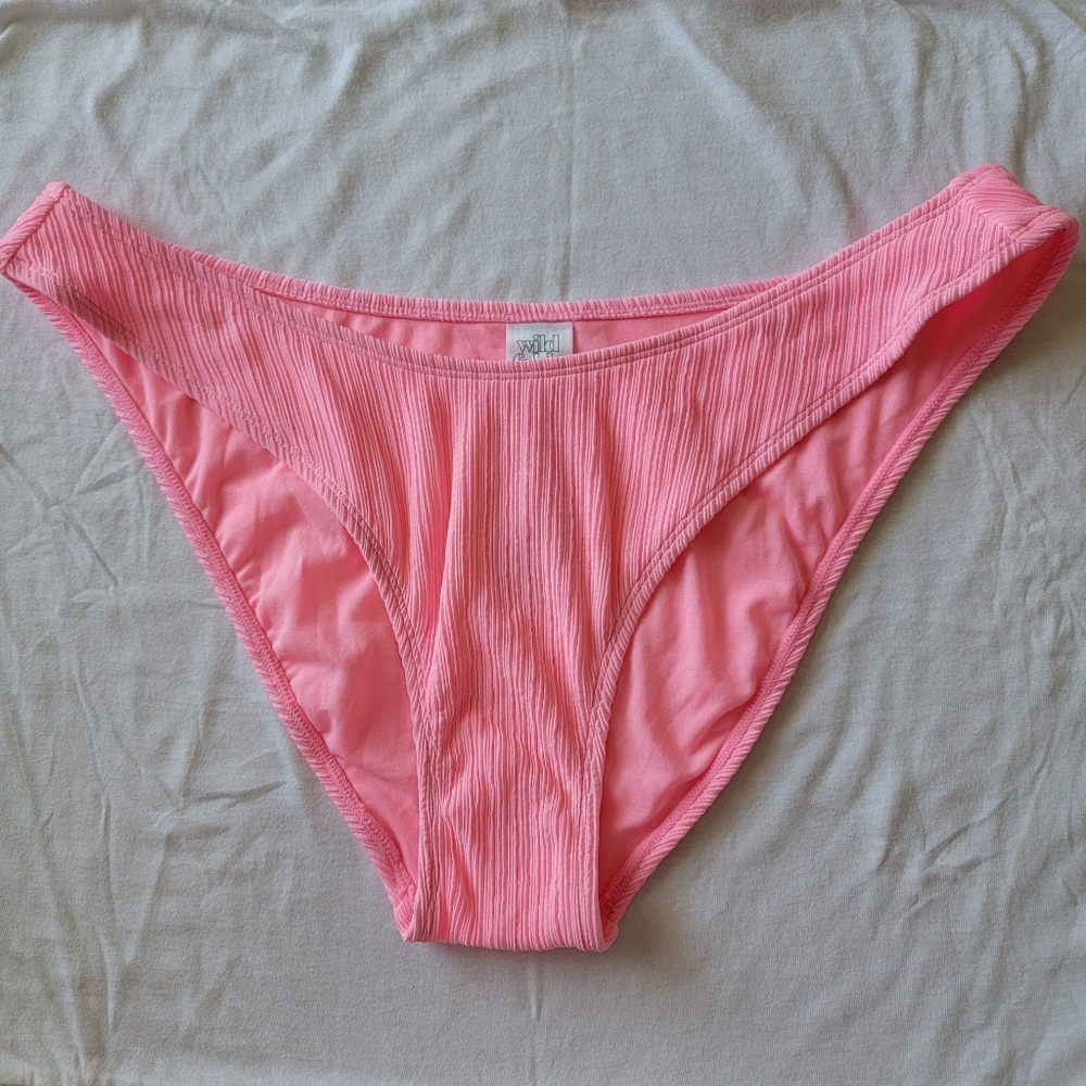 Wild Fable Plisse Textured Bikini Bottom - Low Rise - High Leg - Cheeky